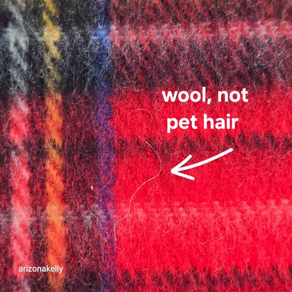 NWOT Wool Cashmere Tartan Red Plaid Wrap Scarf - Picture 6 of 12